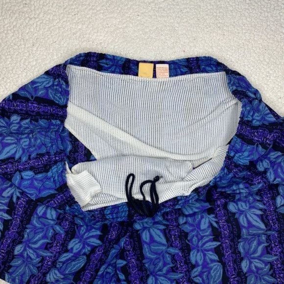 Pro Spirit Blue Purple Hawaiian Floral Vintage Swim Trunks: Size XXL - Picture 4 of 7